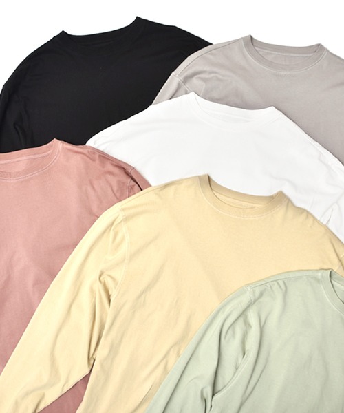 JOKER（ジョーカー）の「【JOKER】オーバーサイズビッグシルエット6色展開長袖Tシャツ/カラーリング無地BIGロンT ペールトーン長袖ビッグtシャツ メンズ 秋服（Tシャツ/カットソー・メンズ・オフホワイト/ブラック/ダークグリーン/ピンク/グレー系その他/ベージュ・M/L/XL）」の22枚目の写真