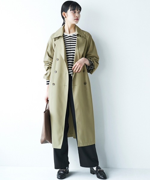 haco!（ハコ）の「どうせ買うなら長い季節楽しめるのがいい！インナーコートも着られるビッグスリーブトレンチコート（トレンチコート・レディース・セージグリーン・1/2）」の16枚目の写真