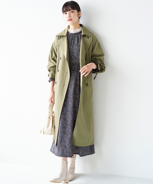 haco!（ハコ）の「どうせ買うなら長い季節楽しめるのがいい！インナーコートも着られるビッグスリーブトレンチコート（トレンチコート・レディース・セージグリーン・1/2）」の8枚目の写真