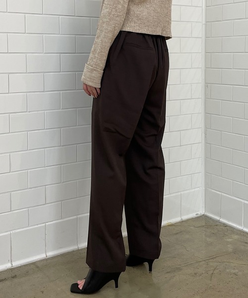 Chico（チコ）の「【LINNEE】スラックスロングパンツ（スラックス・レディース・ブラック/ブラウン/チェック/グレイッシュベージュ・FREE）」の9枚目の写真