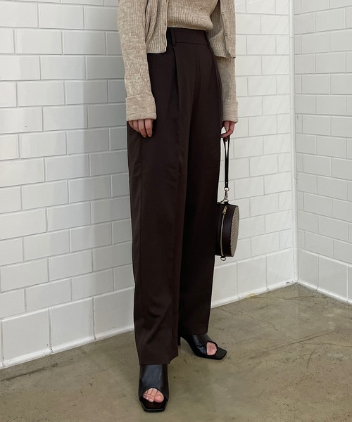 Chico（チコ）の「【LINNEE】スラックスロングパンツ（スラックス・レディース・ブラック/ブラウン/チェック/グレイッシュベージュ・FREE）」の17枚目の写真