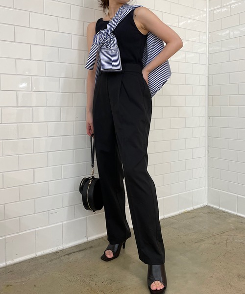 Chico（チコ）の「【LINNEE】スラックスロングパンツ（スラックス・レディース・ブラック/ブラウン/チェック/グレイッシュベージュ・FREE）」の10枚目の写真