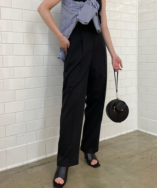 Chico（チコ）の「【LINNEE】スラックスロングパンツ（スラックス・レディース・ブラック/ブラウン/チェック/グレイッシュベージュ・FREE）」の8枚目の写真