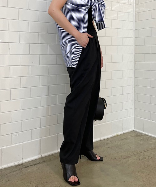 Chico（チコ）の「【LINNEE】スラックスロングパンツ（スラックス・レディース・ブラック/ブラウン/チェック/グレイッシュベージュ・FREE）」の12枚目の写真