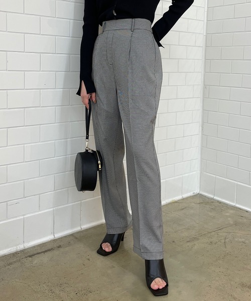 Chico（チコ）の「【LINNEE】スラックスロングパンツ（スラックス・レディース・ブラック/ブラウン/チェック/グレイッシュベージュ・FREE）」の11枚目の写真