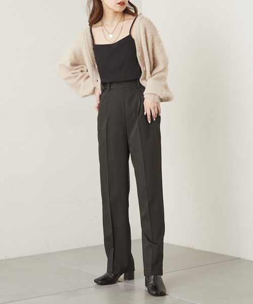 Chico（チコ）の「【LINNEE】スラックスロングパンツ（スラックス・レディース・ブラック/ブラウン/チェック/グレイッシュベージュ・FREE）」の19枚目の写真