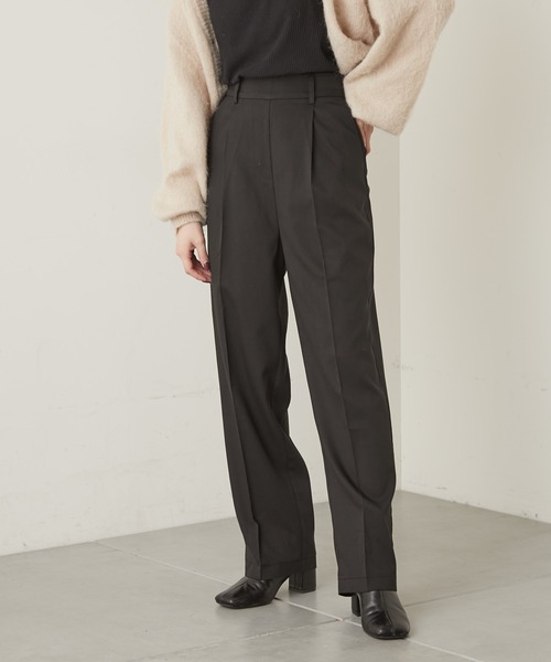 Chico（チコ）の「【LINNEE】スラックスロングパンツ（スラックス・レディース・ブラック/ブラウン/チェック/グレイッシュベージュ・FREE）」の22枚目の写真