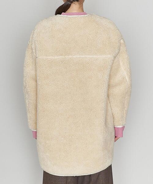 ASTRAET（アストラット）の「＜ASTRAET（アストラット）＞ボア ノーカラー ブルゾン（ノーカラーコート・レディース・ブラウン/オフホワイト・FREE）」の11枚目の写真