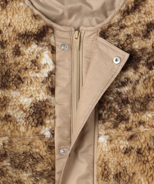 ASTRAET（アストラット）の「＜ASTRAET（アストラット）＞ボア ノーカラー ブルゾン（ノーカラーコート・レディース・ブラウン/オフホワイト・FREE）」の5枚目の写真