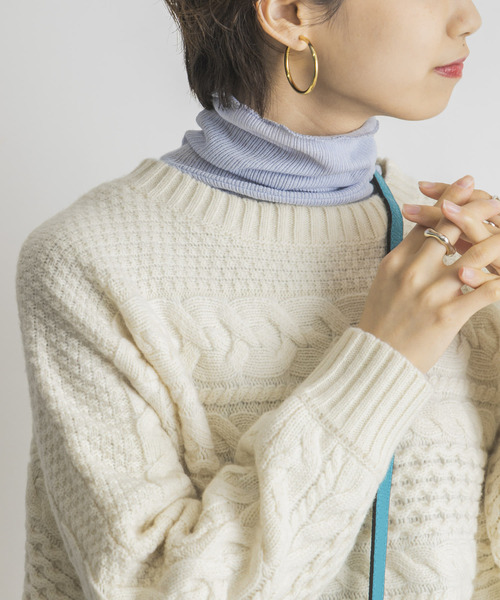 URBAN RESEARCH（アーバンリサーチ）の「シャーリングスリーブタートルネックカットソー（Tシャツ/カットソー・レディース・ライトグレー/ブラウン/グリーン/ライトブルー・FREE）」の9枚目の写真