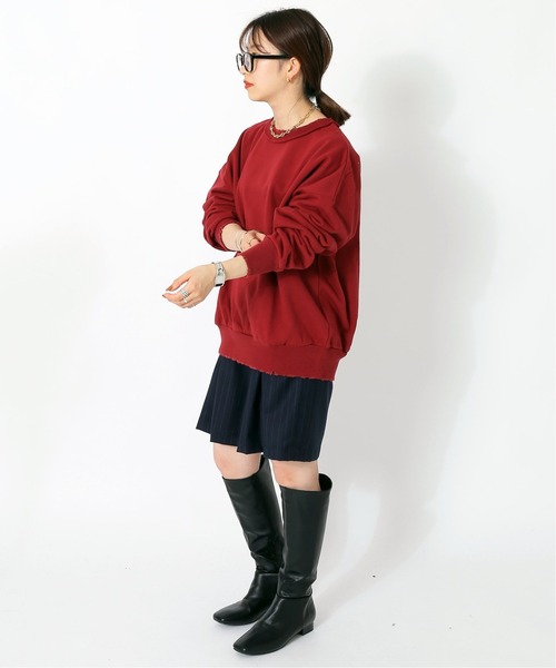 Oriens JOURNAL STANDARD（オリエンス ジャーナルスタンダード）の「Worn Out ダメージスウェット◆（Tシャツ/カットソー・メンズ・ブラック/ネイビー/レッド/グリーン・MEDIUM/LARGE）」の6枚目の写真