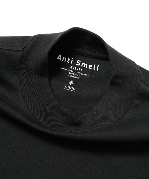 NANO universe(ナノユニバース)の「Anti SmellモックネックロングスリーブTシャツ(Tシャツ/カットソー・メンズ・ブラック/ホワイト/グレー・L/S/M/XL)」の10枚目の写真