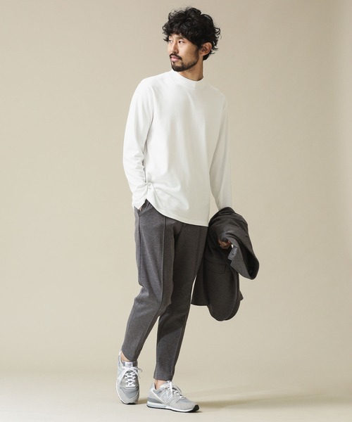 NANO universe(ナノユニバース)の「Anti SmellモックネックロングスリーブTシャツ(Tシャツ/カットソー・メンズ・ブラック/ホワイト/グレー・L/S/M/XL)」の16枚目の写真