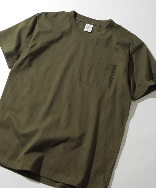 Printstar（プリントスター）の「【Printstar】5.6オンス プレミアムコットン ヘビーウェイトポケットTシャツ シンプル半袖無地T ベーシック  00109（Tシャツ/カットソー・メンズ・ブラック/バーガンディー/オレンジ/グレー/ホワイト/ネイビー/カーキ・MEDIUM/SMALL/X-LARGE/LARGE）」の4枚目の写真
