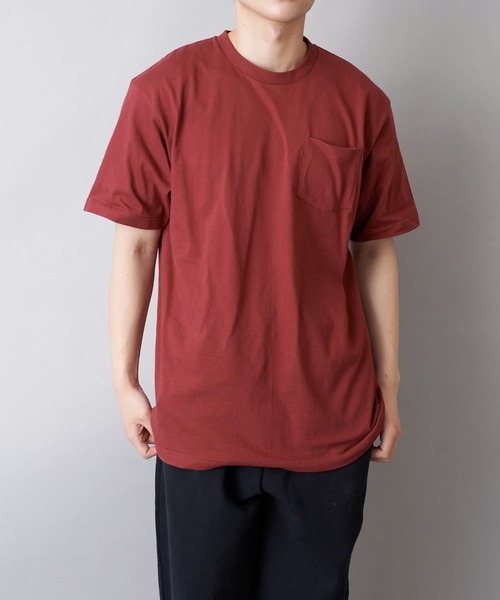 Printstar（プリントスター）の「【Printstar】5.6オンス プレミアムコットン ヘビーウェイトポケットTシャツ シンプル半袖無地T ベーシック  00109（Tシャツ/カットソー・メンズ・ブラック/バーガンディー/オレンジ/グレー/ホワイト/ネイビー/カーキ・MEDIUM/SMALL/X-LARGE/LARGE）」の13枚目の写真