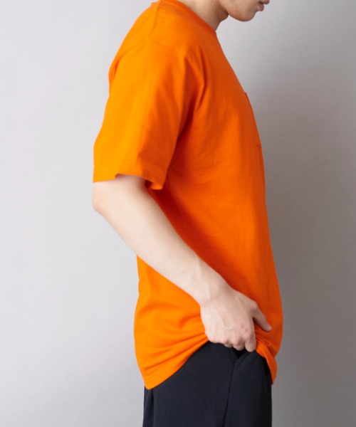 Printstar（プリントスター）の「【Printstar】5.6オンス プレミアムコットン ヘビーウェイトポケットTシャツ シンプル半袖無地T ベーシック  00109（Tシャツ/カットソー・メンズ・ブラック/バーガンディー/オレンジ/グレー/ホワイト/ネイビー/カーキ・MEDIUM/SMALL/X-LARGE/LARGE）」の15枚目の写真