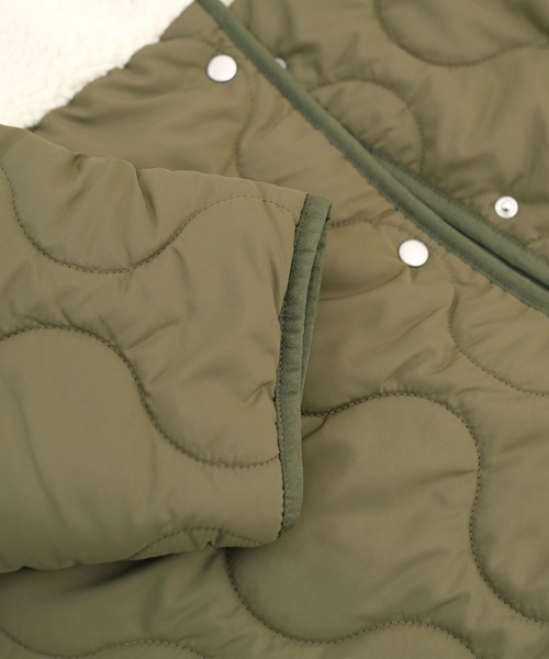 ＡＮＤＪ（アンドジェイ）の「ボア切替キルティングノーカラーコート（ダウンジャケット/コート・レディース・カーキ/モカ・M）」の18枚目の写真