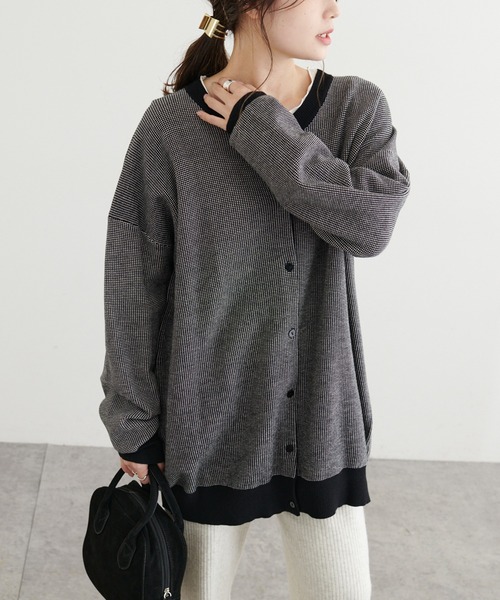 PUAL CE CIN（ピュアルセシン）の「【Du noir】ジャガードニットカーディガン（カーディガン/ボレロ・レディース・グリーン系その他/ブラック系その他・FREE）」の6枚目の写真