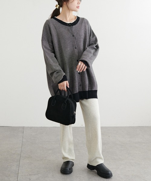 PUAL CE CIN（ピュアルセシン）の「【Du noir】ジャガードニットカーディガン（カーディガン/ボレロ・レディース・グリーン系その他/ブラック系その他・FREE）」の7枚目の写真