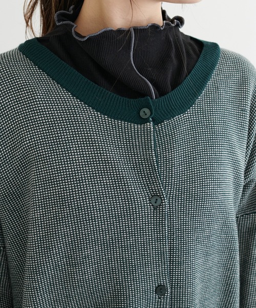 PUAL CE CIN（ピュアルセシン）の「【Du noir】ジャガードニットカーディガン（カーディガン/ボレロ・レディース・グリーン系その他/ブラック系その他・FREE）」の14枚目の写真