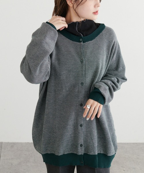 PUAL CE CIN（ピュアルセシン）の「【Du noir】ジャガードニットカーディガン（カーディガン/ボレロ・レディース・グリーン系その他/ブラック系その他・FREE）」の16枚目の写真