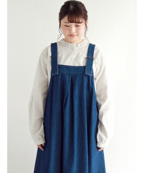 Samansa Mos2（サマンサ モスモス）の「フリル襟前開きブラウス（シャツ/ブラウス・レディース・ブラック/ベージュ/オフホワイト/サックスブルー・ﾌﾘ-）」の2枚目の写真