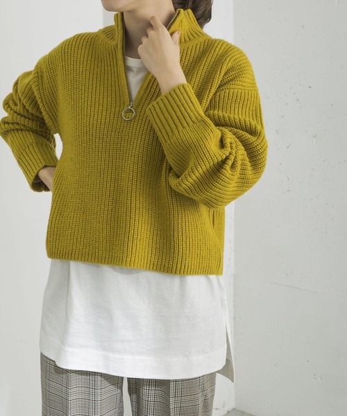 URBAN RESEARCH（アーバンリサーチ）の「ZIPニットコーディネートセットプルオーバー（ニット/セーター・レディース・ライトベージュ/イエロー/ブラック系その他/パープル・FREE）」の4枚目の写真