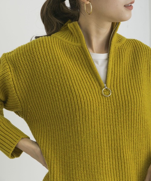 URBAN RESEARCH（アーバンリサーチ）の「ZIPニットコーディネートセットプルオーバー（ニット/セーター・レディース・ライトベージュ/イエロー/ブラック系その他/パープル・FREE）」の14枚目の写真