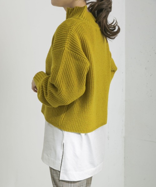 URBAN RESEARCH（アーバンリサーチ）の「ZIPニットコーディネートセットプルオーバー（ニット/セーター・レディース・ライトベージュ/イエロー/ブラック系その他/パープル・FREE）」の5枚目の写真