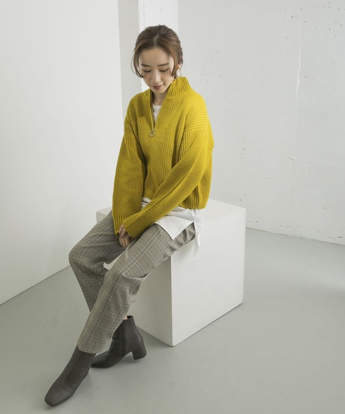 URBAN RESEARCH（アーバンリサーチ）の「ZIPニットコーディネートセットプルオーバー（ニット/セーター・レディース・ライトベージュ/イエロー/ブラック系その他/パープル・FREE）」の19枚目の写真