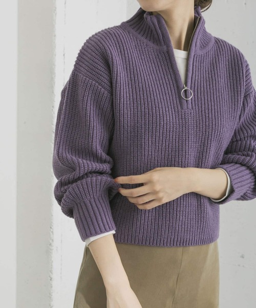 URBAN RESEARCH（アーバンリサーチ）の「ZIPニットコーディネートセットプルオーバー（ニット/セーター・レディース・ライトベージュ/イエロー/ブラック系その他/パープル・FREE）」の6枚目の写真