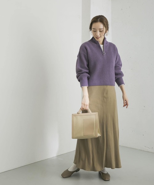 URBAN RESEARCH（アーバンリサーチ）の「ZIPニットコーディネートセットプルオーバー（ニット/セーター・レディース・ライトベージュ/イエロー/ブラック系その他/パープル・FREE）」の20枚目の写真