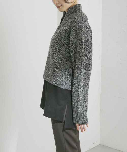 URBAN RESEARCH（アーバンリサーチ）の「ZIPニットコーディネートセットプルオーバー（ニット/セーター・レディース・ライトベージュ/イエロー/ブラック系その他/パープル・FREE）」の13枚目の写真