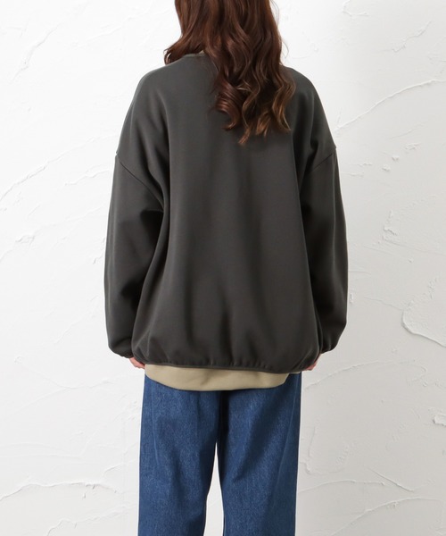 Dickies（ディッキーズ）の「Dickies ディッキーズ ルーズシルエット 裏シープ起毛カーディガン（カーディガン/ボレロ・レディース・カーキ/アイボリー/チャコール・フリー）」の9枚目の写真