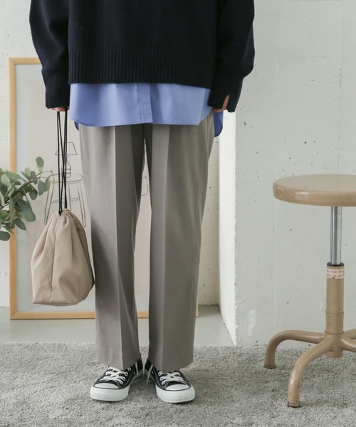 URBAN RESEARCH DOORS（アーバンリサーチドアーズ）の「ツイルストレートイージーパンツ（その他パンツ・レディース・ライトグレー/ブラック・38/36）」の3枚目の写真