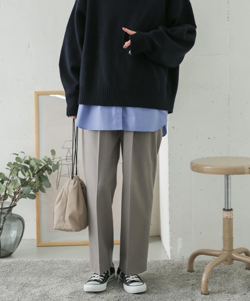 URBAN RESEARCH DOORS（アーバンリサーチドアーズ）の「ツイルストレートイージーパンツ（その他パンツ・レディース・ライトグレー/ブラック・38/36）」の4枚目の写真