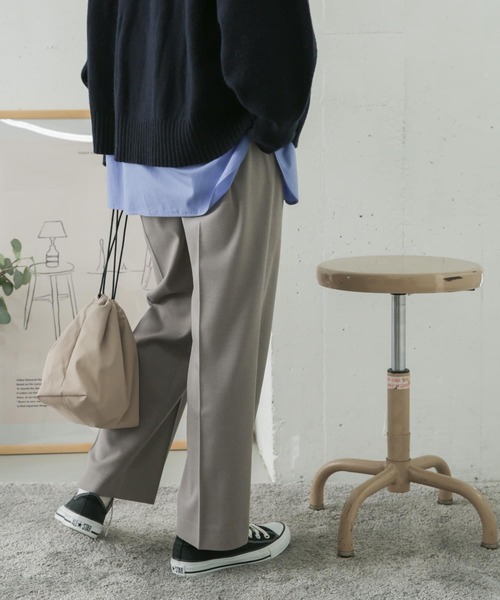 URBAN RESEARCH DOORS（アーバンリサーチドアーズ）の「ツイルストレートイージーパンツ（その他パンツ・レディース・ライトグレー/ブラック・38/36）」の7枚目の写真