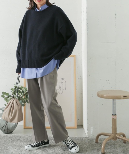 URBAN RESEARCH DOORS（アーバンリサーチドアーズ）の「ツイルストレートイージーパンツ（その他パンツ・レディース・ライトグレー/ブラック・38/36）」の8枚目の写真