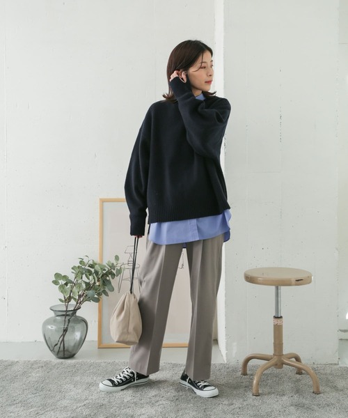 URBAN RESEARCH DOORS（アーバンリサーチドアーズ）の「ツイルストレートイージーパンツ（その他パンツ・レディース・ライトグレー/ブラック・38/36）」の9枚目の写真