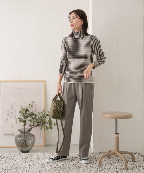 URBAN RESEARCH DOORS（アーバンリサーチドアーズ）の「ツイルストレートイージーパンツ（その他パンツ・レディース・ライトグレー/ブラック・38/36）」の12枚目の写真