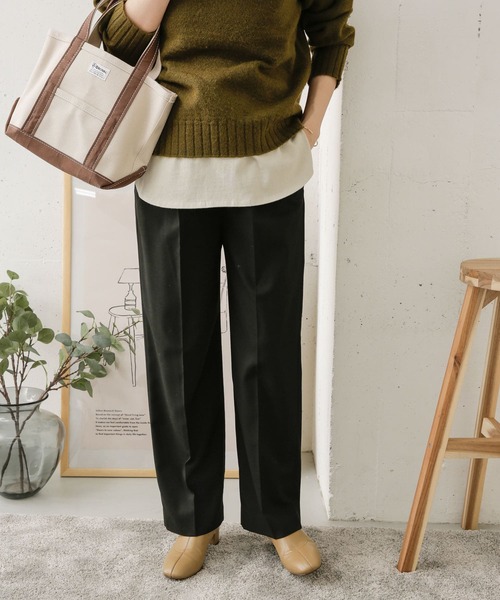 URBAN RESEARCH DOORS（アーバンリサーチドアーズ）の「ツイルストレートイージーパンツ（その他パンツ・レディース・ライトグレー/ブラック・38/36）」の13枚目の写真