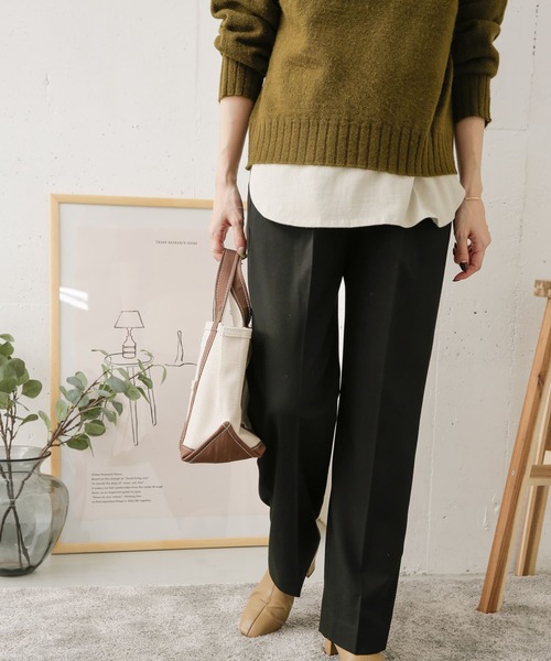 URBAN RESEARCH DOORS（アーバンリサーチドアーズ）の「ツイルストレートイージーパンツ（その他パンツ・レディース・ライトグレー/ブラック・38/36）」の14枚目の写真