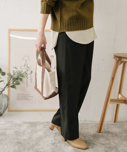 URBAN RESEARCH DOORS（アーバンリサーチドアーズ）の「ツイルストレートイージーパンツ（その他パンツ・レディース・ライトグレー/ブラック・38/36）」の16枚目の写真