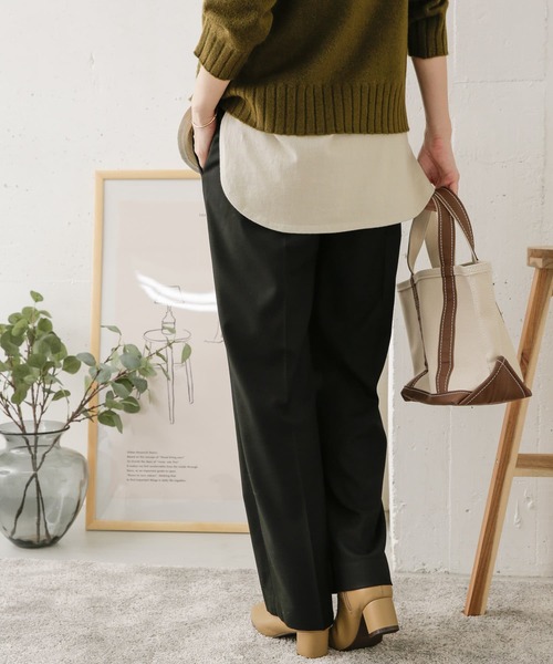 URBAN RESEARCH DOORS（アーバンリサーチドアーズ）の「ツイルストレートイージーパンツ（その他パンツ・レディース・ライトグレー/ブラック・38/36）」の18枚目の写真