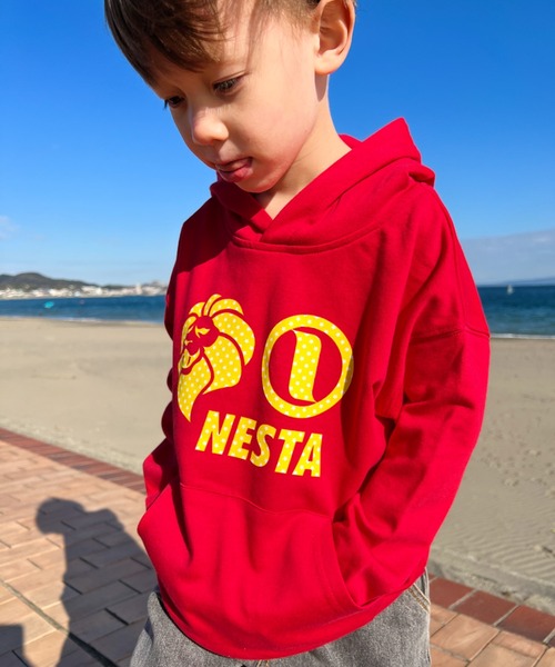 NESTA BRAND(ネスタブランド)の「NESTA KIDS(ネスタキッズ) / スターロゴパーカー(パーカー・キッズ・ブラック/レッド・150/130/120/140)」の9枚目の写真