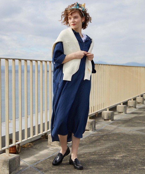 テンセルデニムスキッパーワンピース ワンピース ワンピース ワンピース ドレス Doux Doux Archives ドゥアルシーヴ のファッション