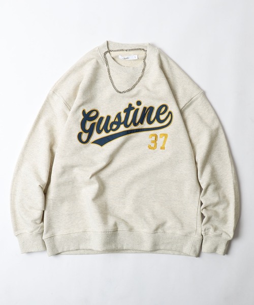 ZIP FIVE（ジップファイブ）の「【loot box】アップリケ刺繍裏毛スウェット　トレーナー[ネックレス付き]（スウェット・メンズ・ブルー/スミクロ/アイボリー系/グリーン/イエロー系/オートミール・LARGE/MEDIUM）」の4枚目の写真