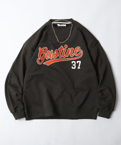 ZIP FIVE（ジップファイブ）の「【loot box】アップリケ刺繍裏毛スウェット　トレーナー[ネックレス付き]（スウェット・メンズ・ブルー/スミクロ/アイボリー系/グリーン/イエロー系/オートミール・LARGE/MEDIUM）」の2枚目の写真