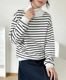 カシミヤタッチニット セーター タートルネック