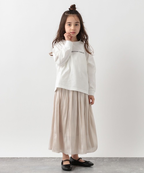 GLOBAL WORK（グローバルワーク）の「キッズ/シャイニーサテンフレアスカート/264154（スカート・キッズ・ライトイエロー/チャコールグレー/オフホワイト・110cm/130cm/150cm/140cm/100cm/120cm/160cm）」の8枚目の写真